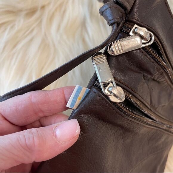 Handmade Argentinian‎ Leather Crossbody Bag, Brown - Picture 3 of 10